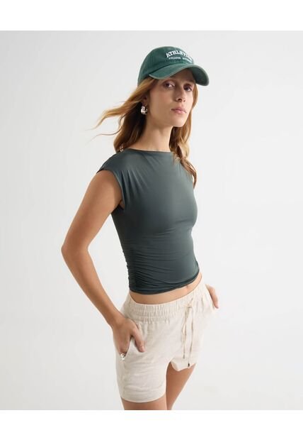 Camiseta Para Mujer Manga Corta Cuello Redondo Color Verde Marca Seven Seven #28096352