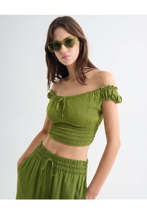 Blusa Para Mujer Manga Corta Color Verde Claro Marca Seven Seven #28124009