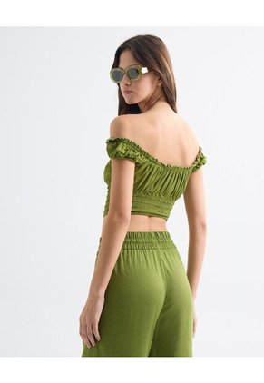 Blusa Para Mujer Manga Corta Color Verde Claro Marca Seven Seven #28124009