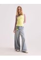 Jean Wide Leg Paper Bag  Para Mujer Azul Seven Seven de Seven Seven