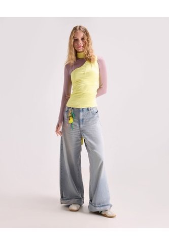 Jean Wide Leg Paper Bag  Para Mujer Azul Seven Seven Seven Seven