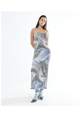 Vestido Para Mujer Manga Sisa Color Plata Marca Seven Seven #28171318 Seven Seven