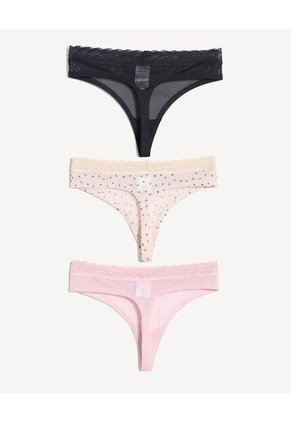 Panty Para Mujer Tanga Color Negro Marca Seven Seven #28800124