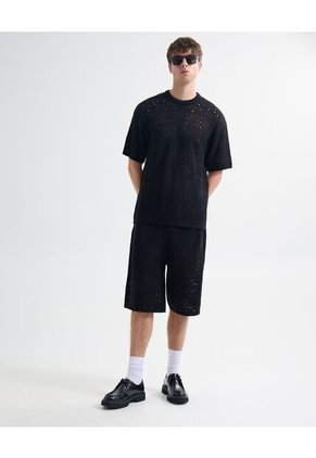 Camiseta Para Hombre Manga Corta Cuello Redondo Color Negro Marca Seven Seven #45092714