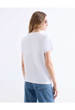 Camiseta  Para Mujer Manga Corta Cuello Redondo Color Marfil Marca Seven Seven #28096601