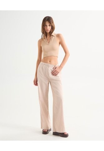 Pantalón Casual En Efecto Rústico  Para Mujer Marfil Seven Seven Seven Seven
