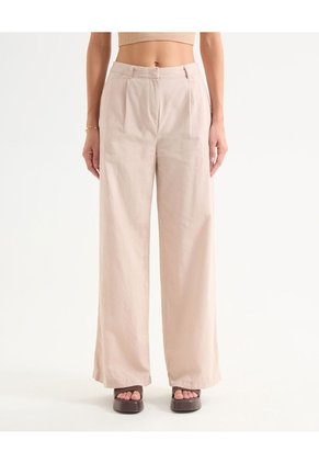 Pantalón Casual En Efecto Rústico  Para Mujer Marfil Seven Seven
