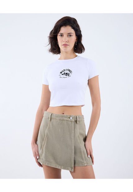 Camiseta Para Mujer Manga Corta Color Blanco Marca Seven Seven #28096097
