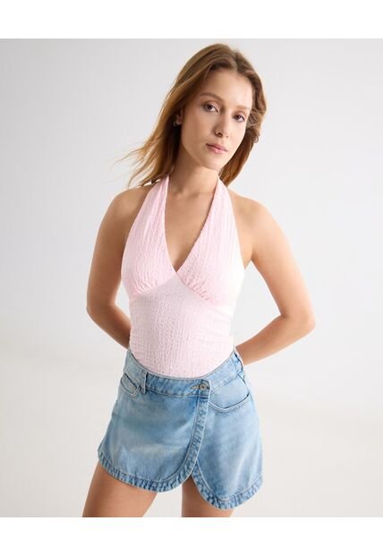 Camiseta  Para Mujer Manga Sisa Cuello V Color Rosa Marca Seven Seven #28096630