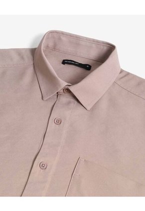 Camisa  Para Hombre Manga Corta Con Bolsillo Cuello C Color Taupe Marca Seven Seven #45012240
