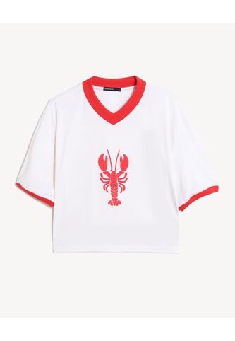 Camiseta  Para Mujer Manga Corta Cuello V Color Blanco Marca Seven Seven #28096641 Seven Seven