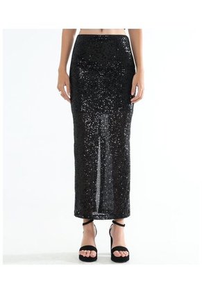 Falda Para Mujer Medio Color Negro Marca Seven Seven #28140894