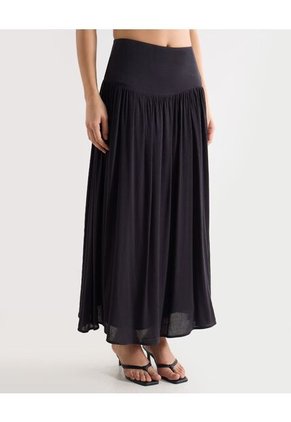 Falda  Para Mujer Largo Color Negro Marca Seven Seven #28140987