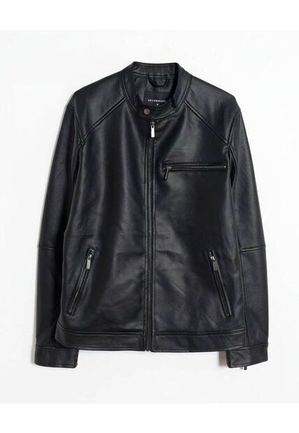 Chaqueta  Para Hombre Pu Color Negro Marca Seven Seven #45080501