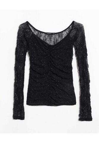 Camiseta  Para Mujer Manga Larga Cuello Halter Color Negro Marca Seven Seven #28096596 Seven Seven