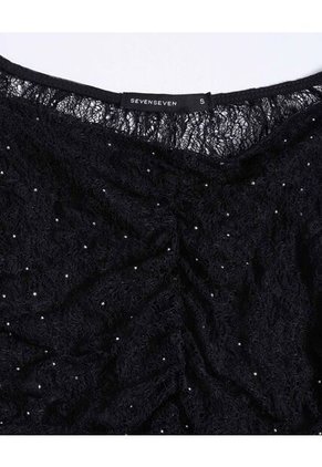 Camiseta  Para Mujer Manga Larga Cuello Halter Color Negro Marca Seven Seven #28096596