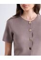 Camiseta  Para Mujer Manga Corta Cuello Redondo Color Taupe Marca Seven Seven #28096575 de Seven Seven