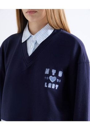 Buzo  Para Mujer Cuello V Color Azul Marca Seven Seven #28060466