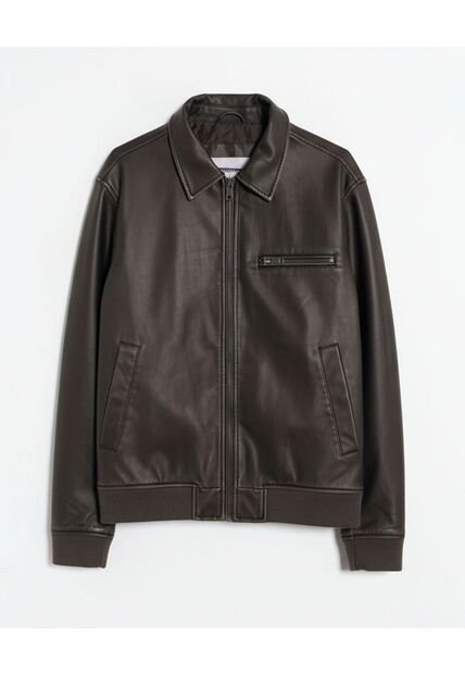 Chaqueta  Para Hombre Pu Color Café Marca Seven Seven #45080508