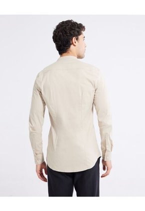 Camisa  Para Hombre Manga Larga Sin Bolsillo Color Camel Marca Seven Seven #45011903