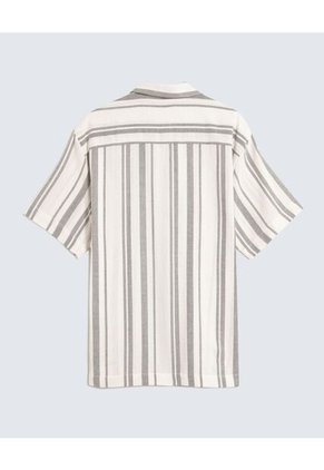 Camisa Resort A Rayas  Para Hombre Crema Seven Seven