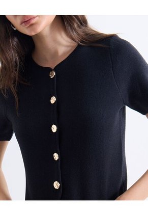 Camiseta  Para Mujer Manga Corta Cuello Redondo Color Negro Marca Seven Seven #28096575