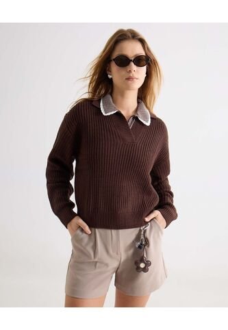 Camiseta  Para Mujer Manga Corta Moda Color Café Marca Seven Seven #28096508 Seven Seven