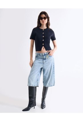 Camiseta  Para Mujer Manga Corta Cuello Redondo Color Negro Marca Seven Seven #28096575