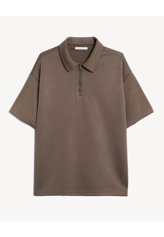 Polo  Para Hombre Cuello Maquina Sin Bolsillo Color Café Marca Seven Seven #45110965 Seven Seven