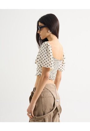 Blusa Para Mujer Manga Corta Color Beige Marca Seven Seven #28124025