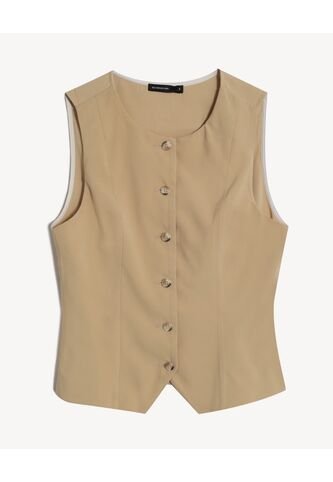 Chaleco  Para Mujer Plano Color Camel Marca Seven Seven #28250162 Seven Seven