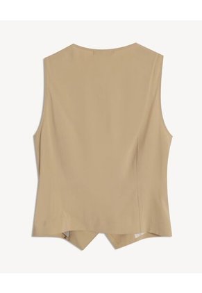 Chaleco  Para Mujer Plano Color Camel Marca Seven Seven #28250162