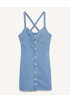 Vestido  Para Mujer Manga Sisa Color Azul Marca Seven Seven #28171216