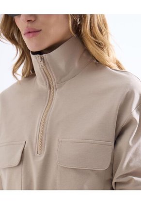 Buzo  Para Mujer Cuello Alto O Cuello Tortuga Color Beige Marca Seven Seven #28060468