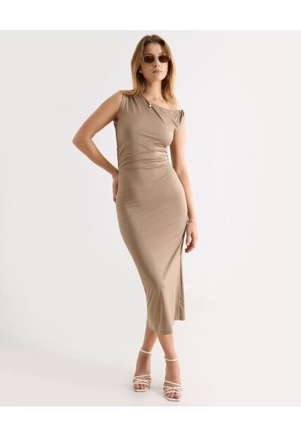 Vestido  Para Mujer M/Sisa Largo Color Beige Marca Seven Seven #28171507
