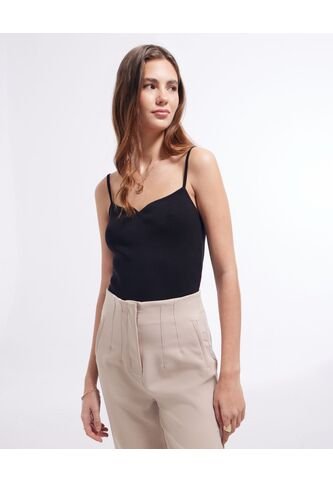 Camiseta Para Mujer Crop Top Manga Sisa Color Negro Marca Seven Seven #28095375 Seven Seven