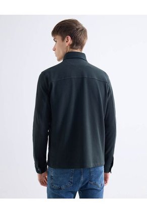 Camisa Para Hombre Sobrecamisa Manga Larga Color Verde Marca Seven Seven #45012203