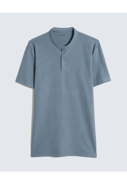 Polo Para Hombre Cuello Mao  Color Azul Medio Marca Seven Seven #45110836