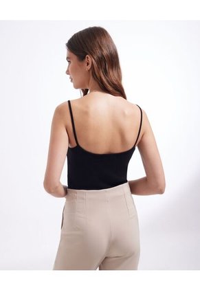 Camiseta Para Mujer Crop Top Manga Sisa Color Negro Marca Seven Seven #28095375