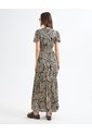 Vestido Estampado Botánico  Para Mujer Negro Seven Seven de Seven Seven