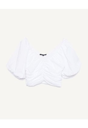 Blusa  Para Mujer Manga Corta Color Blanco Marca Seven Seven #28123786