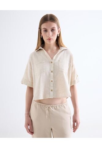 Blusa  Para Mujer Manga Corta Color Beige Marca Seven Seven #28124135 Seven Seven