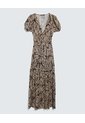 Vestido Estampado Botánico  Para Mujer Negro Seven Seven de Seven Seven