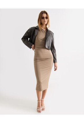 Vestido  Para Mujer M/Sisa Largo Color Beige Marca Seven Seven #28171507