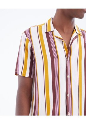 Camisa  Para Hombre Manga Corta Sin Bolsillo Color Vino Marca Seven Seven #45011892