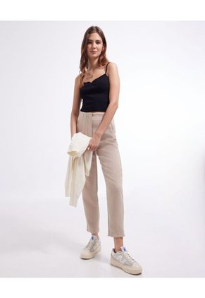 Camiseta Para Mujer Crop Top Manga Sisa Color Negro Marca Seven Seven #28095375