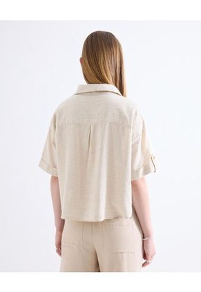 Blusa  Para Mujer Manga Corta Color Beige Marca Seven Seven #28124135