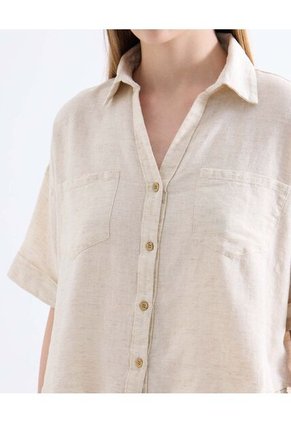 Blusa  Para Mujer Manga Corta Color Beige Marca Seven Seven #28124135