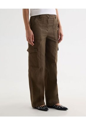 Pantalón Cargo  Para Mujer Café Seven Seven