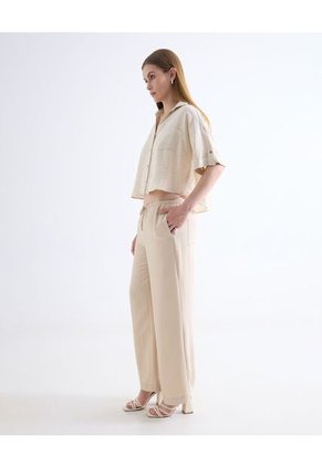 Blusa  Para Mujer Manga Corta Color Beige Marca Seven Seven #28124135